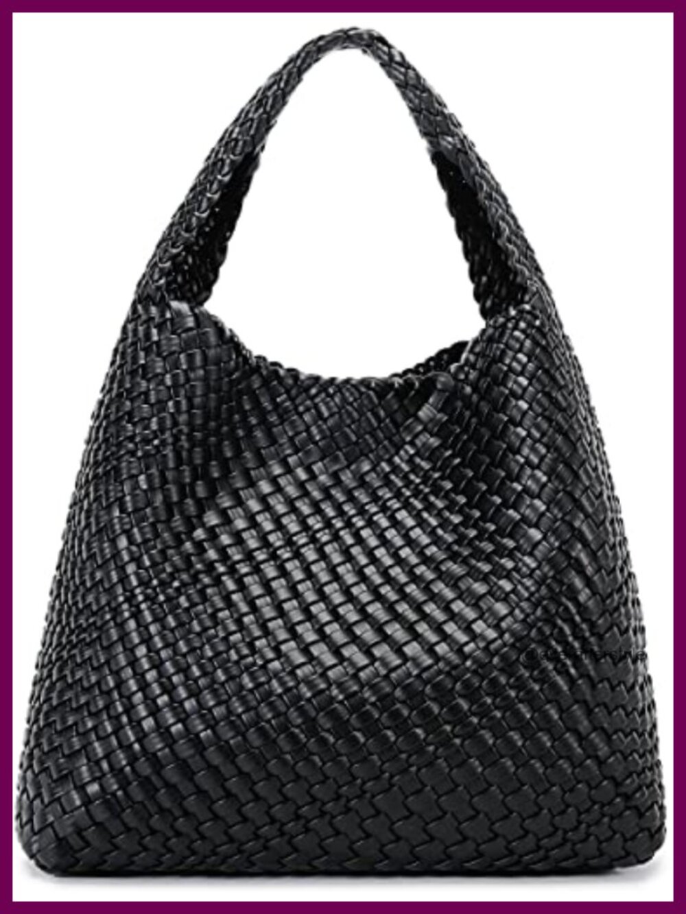 Woven Tote Bag Vegan Leather Hobo Top-handle Shoulder Bag